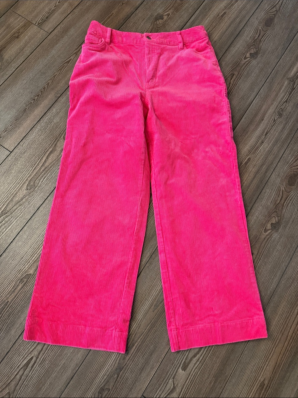 Women's Hot Pink Corduroy Wide-Leg Pants